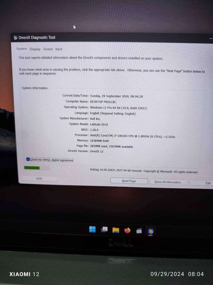 DELL LATITUDE 5510 VPRO i7 10610U