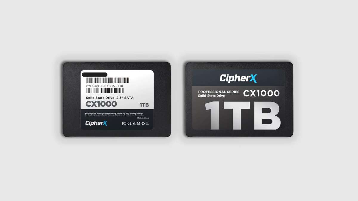 1TB CipherX, CX1000 PRO 2.5", 3D NAND TLC, NANDXtend ECC Data Protect, SLC Caching, SATA-6Gbps SSD