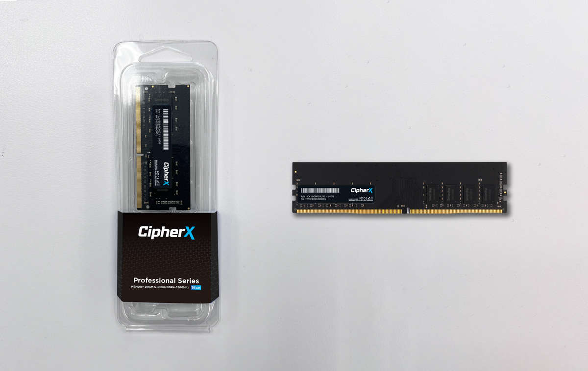 16GB CipherX Professional Series, DDR-4 3200Mhz, UDIMM CL16, Desktop Memory Module