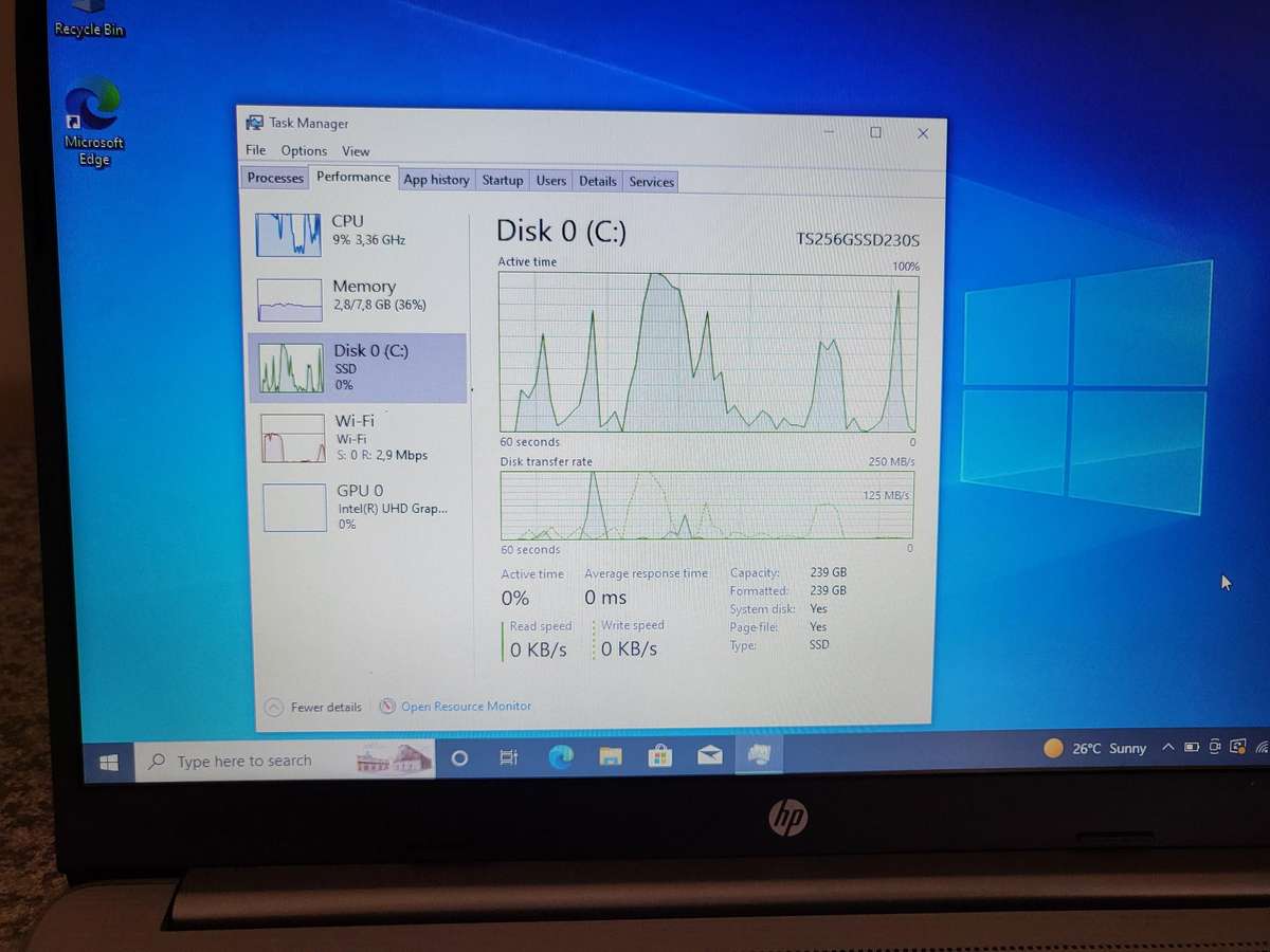 HP 250 G8 10th Gen Intel Core i3-1005G1