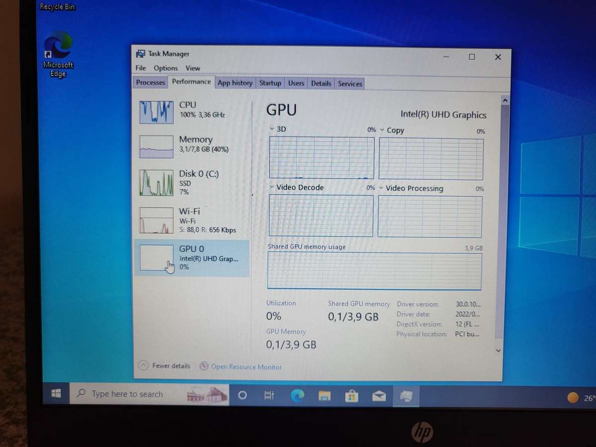 HP 250 G8 10th Gen Intel Core i3-1005G1