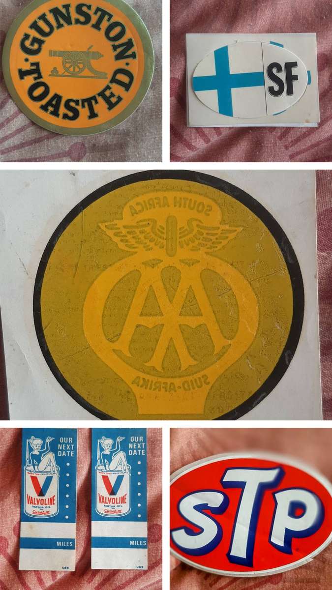 Collection of vintage stickers.