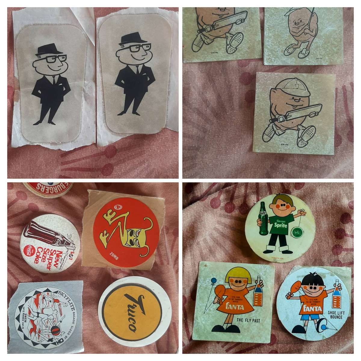 Collection of vintage stickers.