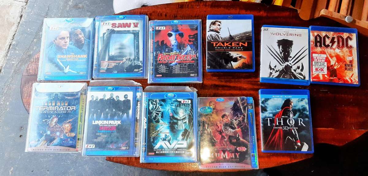 11 Blue Ray DVD Movies - 54 Movies and Music Videos