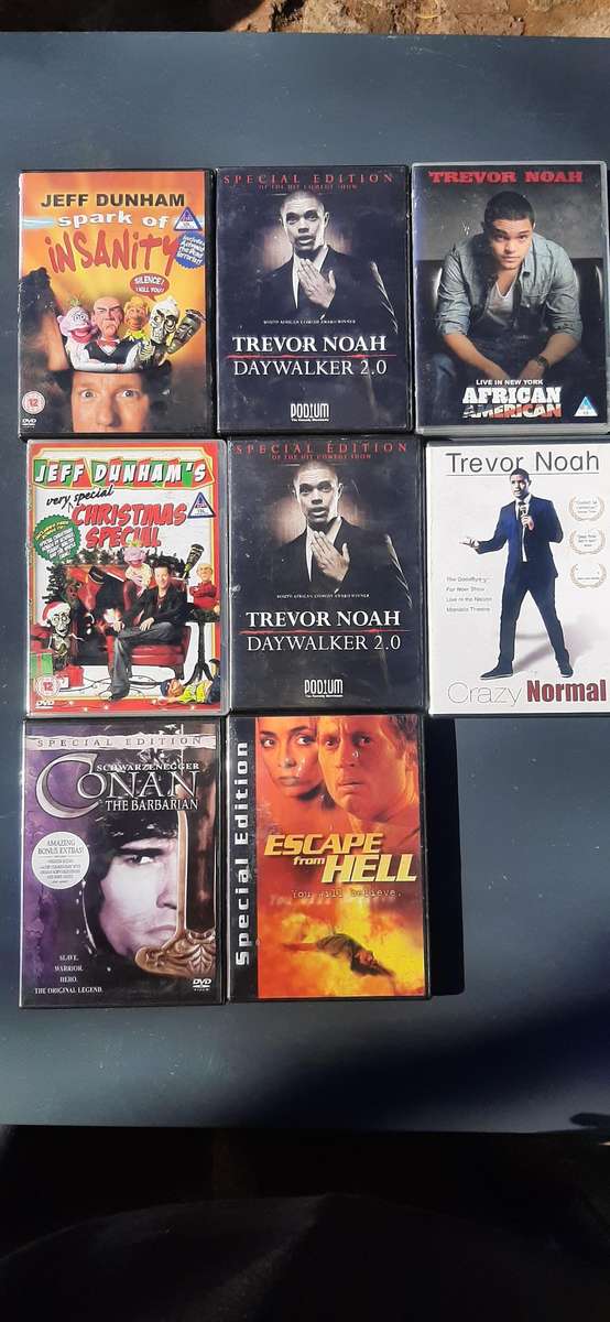 Variety of 8 dvd movies and Comedy entertaiment  listed in description