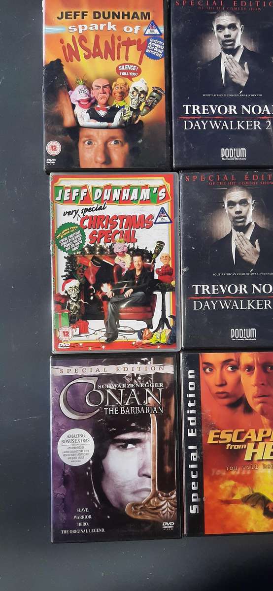 Variety of 8 dvd movies and Comedy entertaiment  listed in description