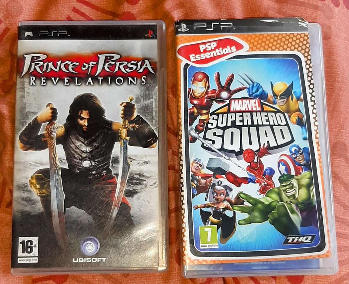 Two psp handheld games.Prince of Persia and Marvel superhero squad.