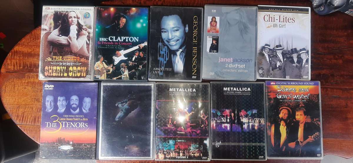 Selection of 10 musical dvd cd's various artist.Look at pics