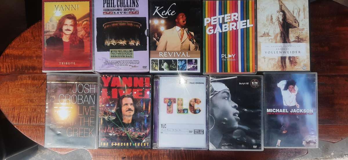 Selection of 10 musical dvd cd's various artist.Look at pics.