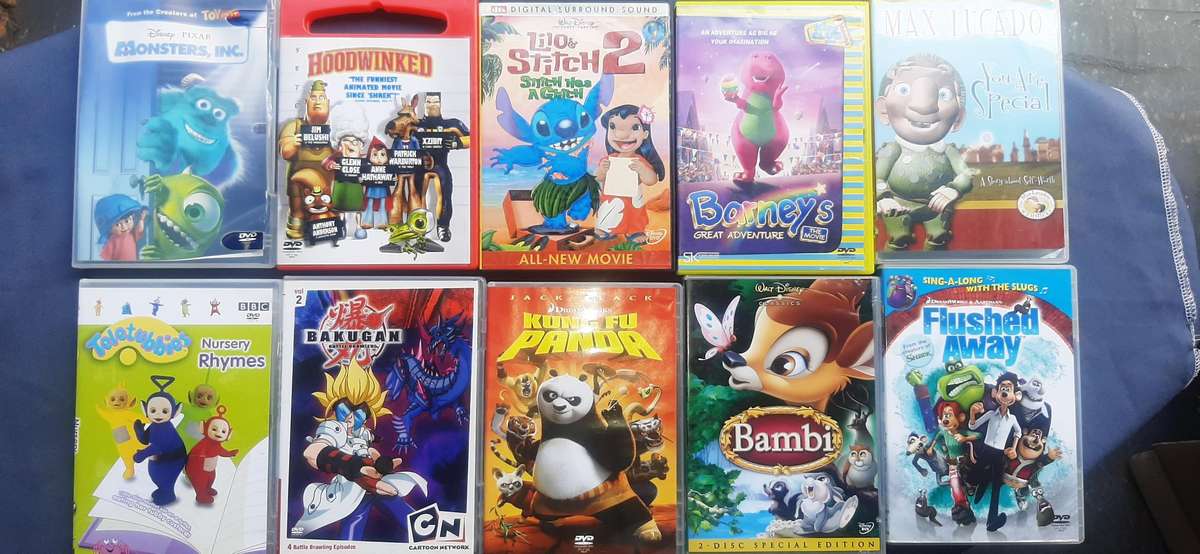 Collection of 10 kids dvd's Dispription on pictures