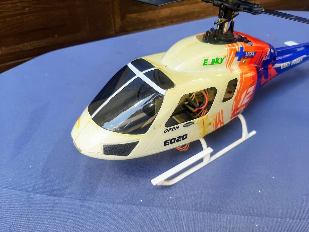 Esky Big Lama coaxial RC helicopter and its remote control.  The Esky Big Lama for beginners.Working