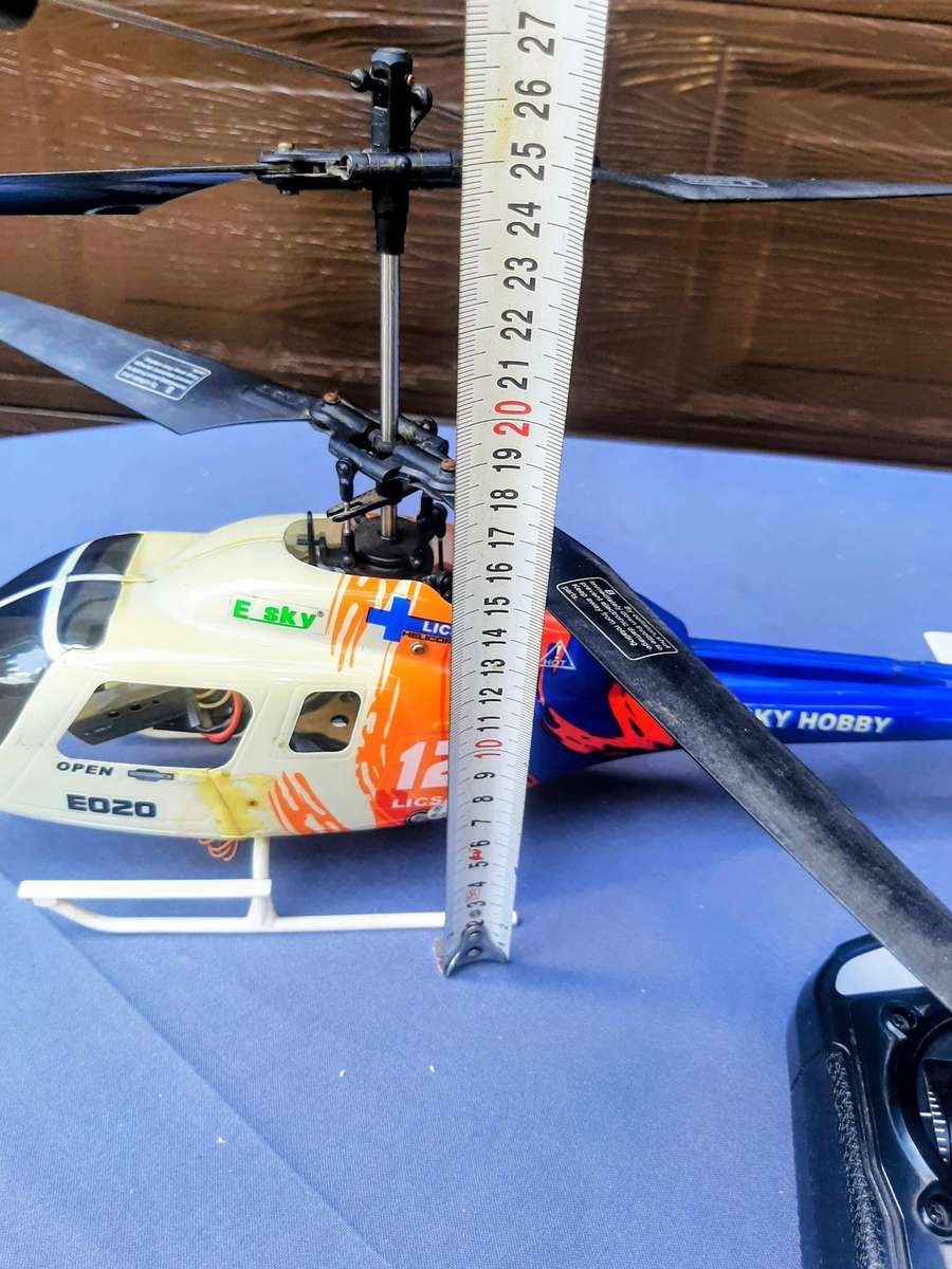 Esky Big Lama coaxial RC helicopter and its remote control.  The Esky Big Lama for beginners.Working