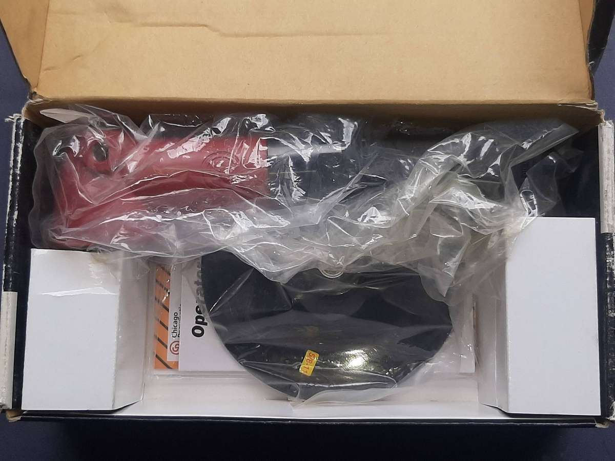 Chicago Pneumatic CP7269S 7-inch angle sander. It is also known as a rotary sander/polisher.