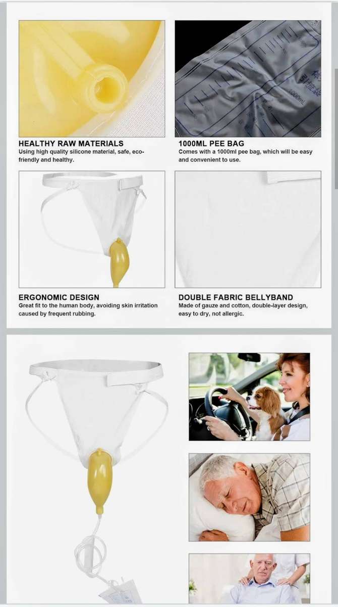 Silicon male female urine collector for people with occasional or permanent urinary continence.