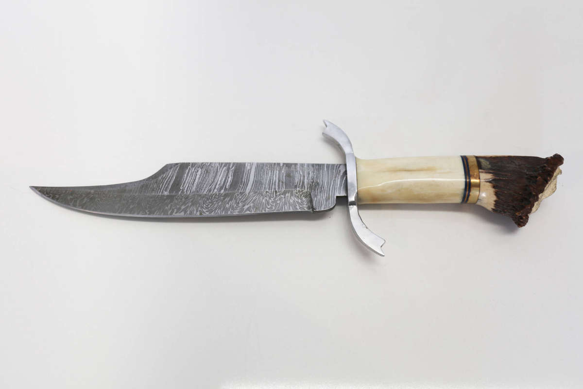 Damascus Bowie Hunting Knife  205 mm Blade