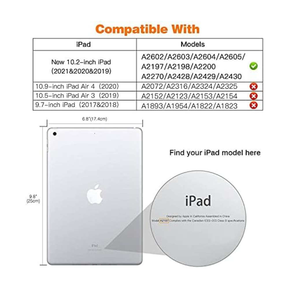 MTVN Technologies - Frosted Back Cover Protective Case with Stand for iPad 10.2inch - Pink