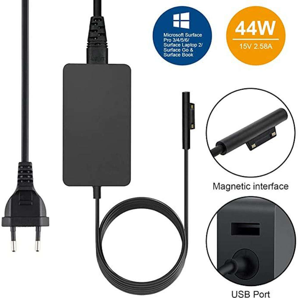 Comways Replacement Charger For Microsoft Surface Pro / Go 15V 2.58A 44W