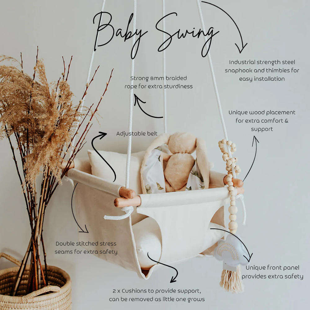Tiger Lily Baby Swing - Charcoal Denim