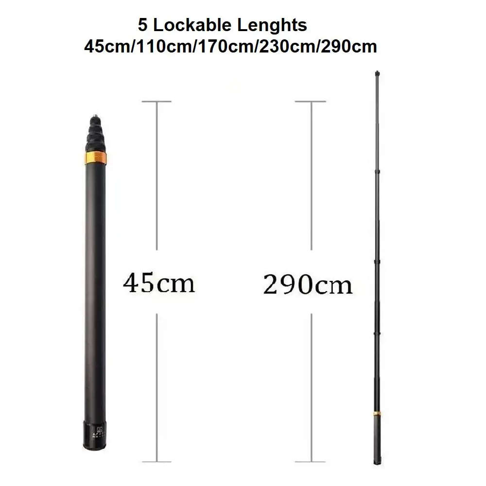 S-Cape 2.9m Carbon Fibre Selfie Stick for Gopro/Insta360 and S-Cape Adapter For GoPro To Camera