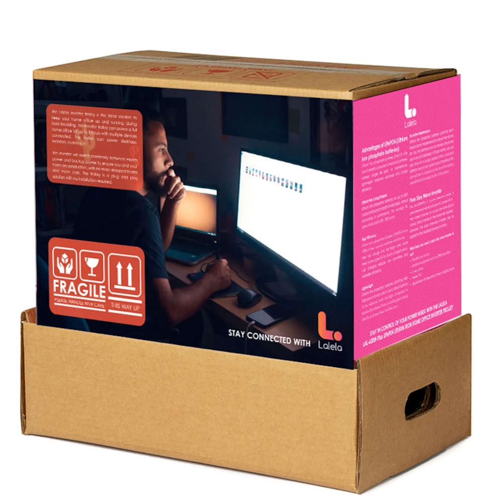 Lalela Lithium Inverter Trolley UPS - 1KVA (600W) 1024Wh 80aH LiFePO4 Battery Included