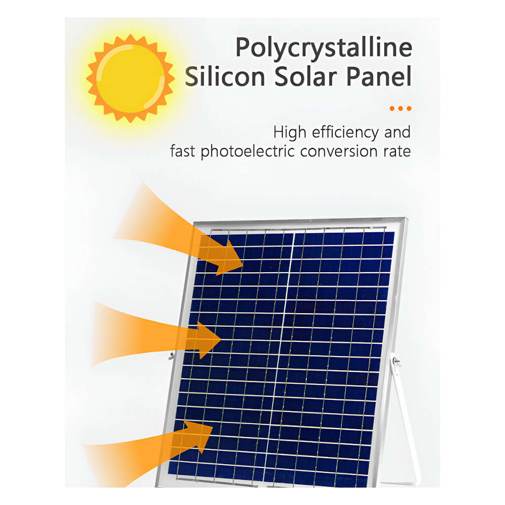 16-Inch Solar Rechargeable Standing Fan with Built-in LED Light