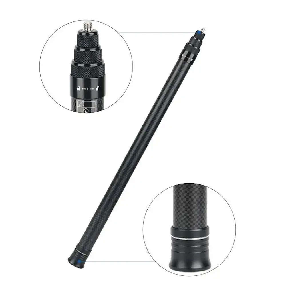 S-Cape 2.9m Carbon Fibre Selfie Stick for Gopro/Insta360 and S-Cape Adapter For GoPro To Camera