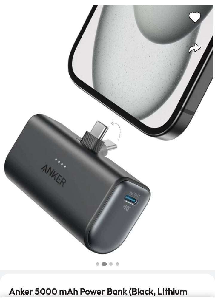 Anker nano power bank with foldable usb-c Connector