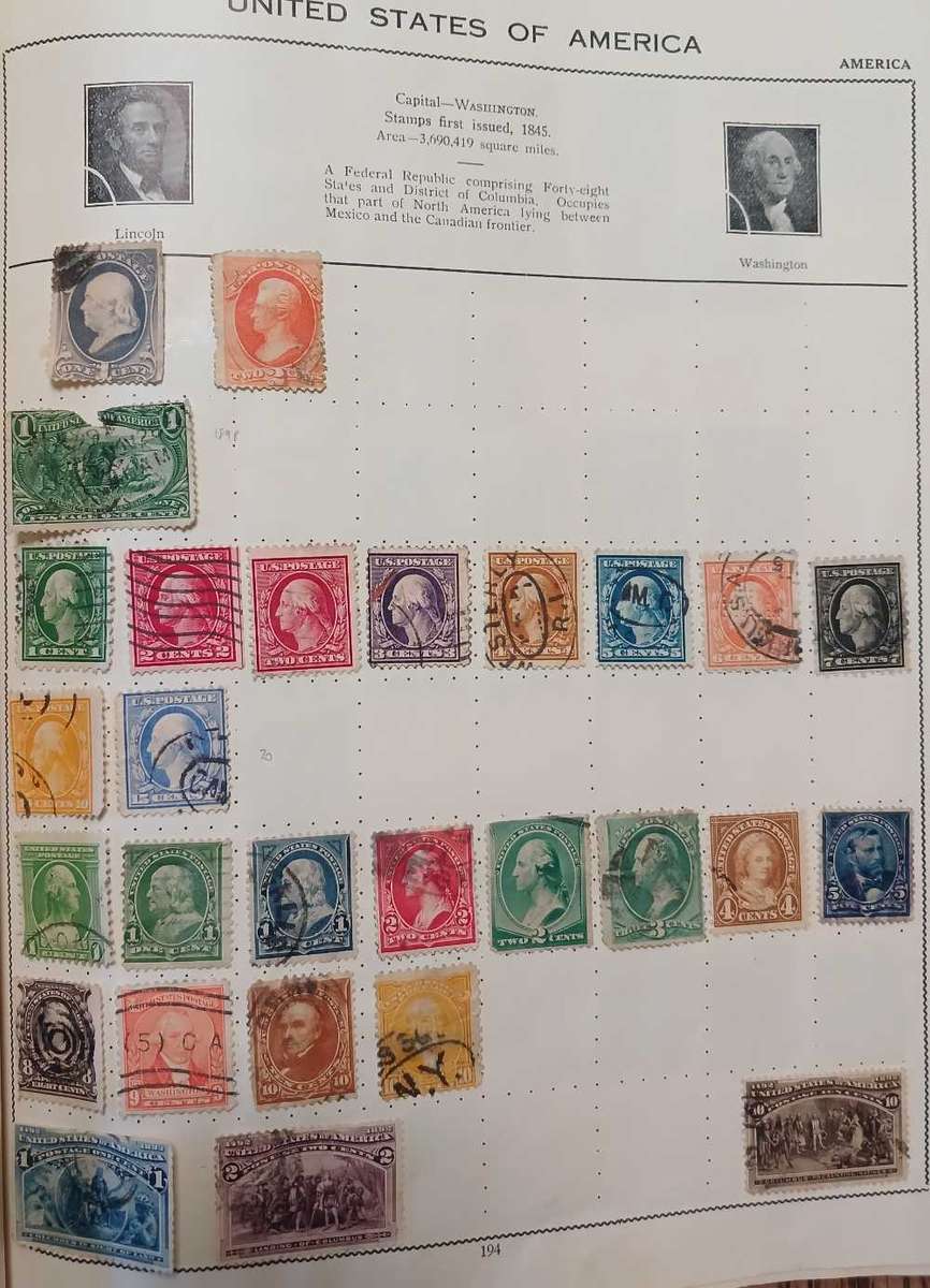 USA selection 1870 to 1950 on album pages
