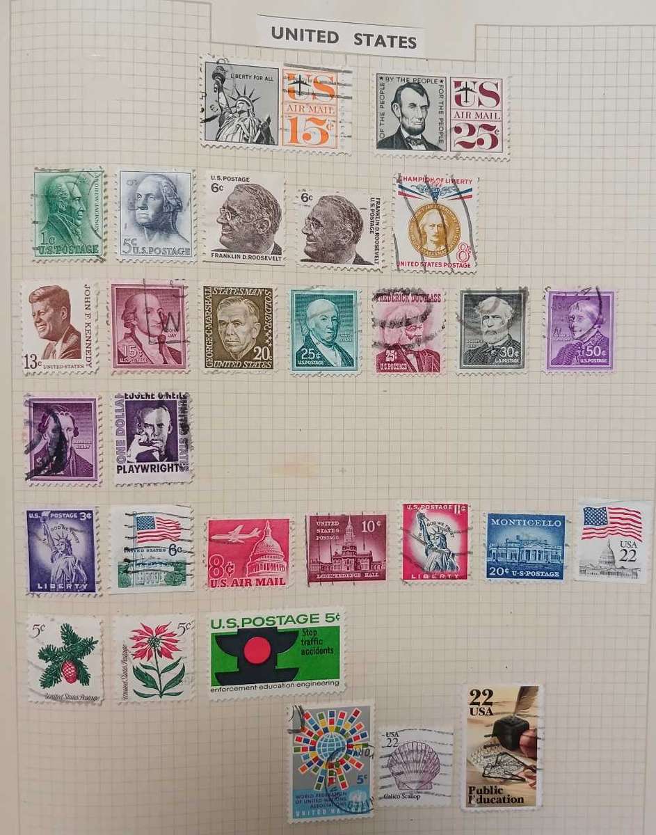 USA selection 1870 to 1950 on album pages