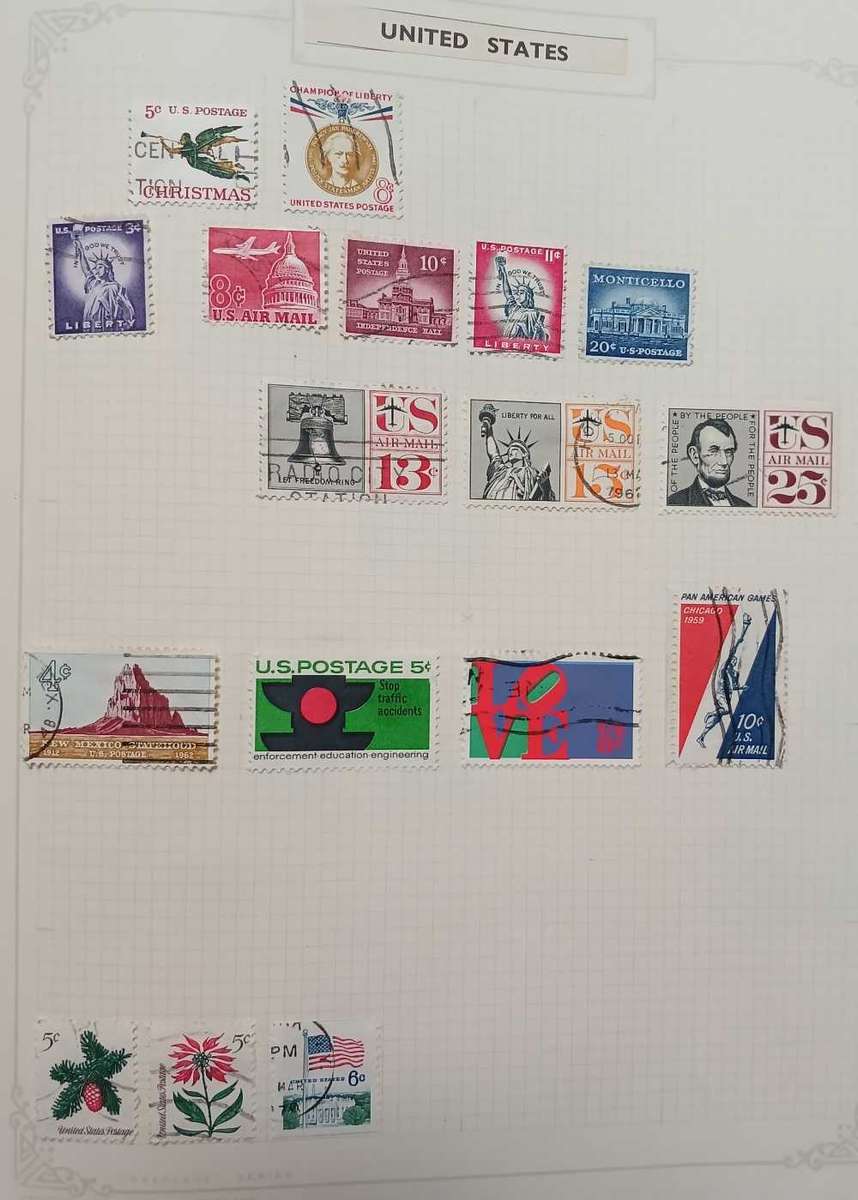 USA selection 1870 to 1950 on album pages