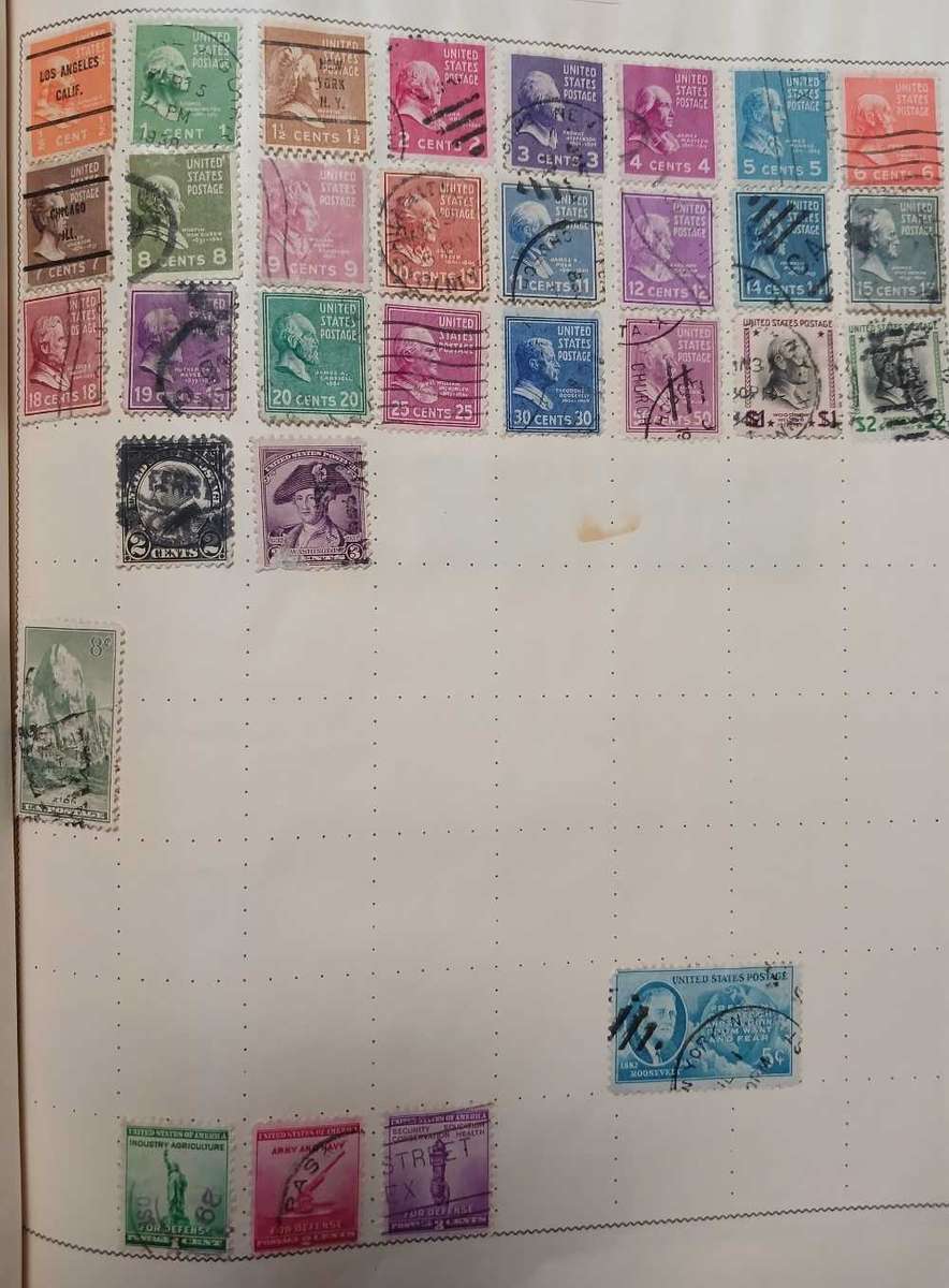 USA selection 1870 to 1950 on album pages