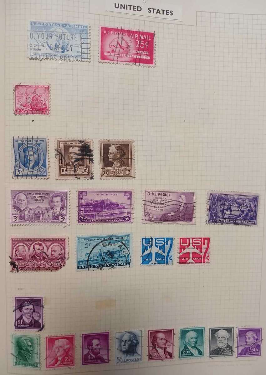 USA selection 1870 to 1950 on album pages