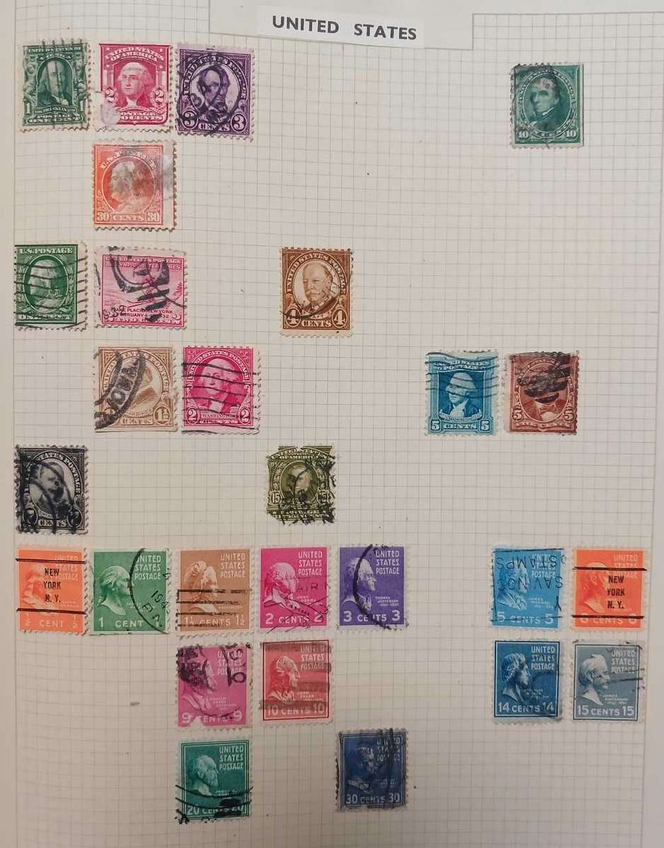 USA selection 1870 to 1950 on album pages