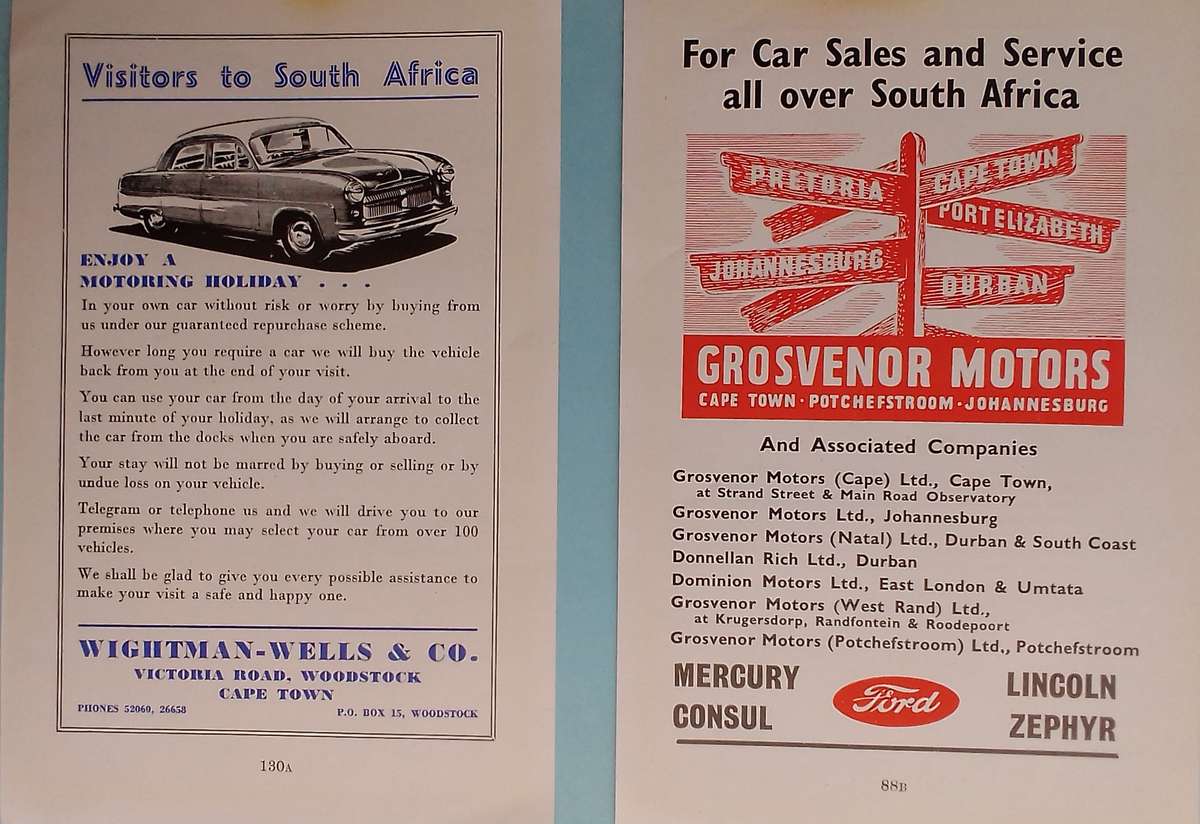 2 Original Vintage Car-related Advertisements. 1954.