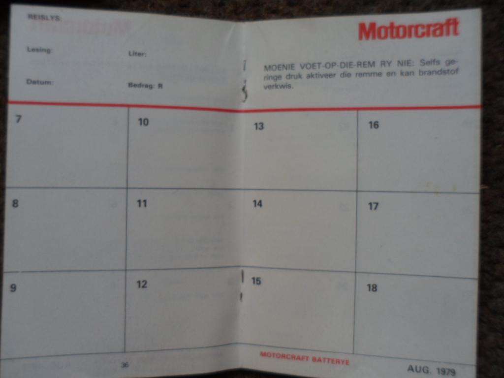Small Motorcraft Booklet 1979. Tweetalig.