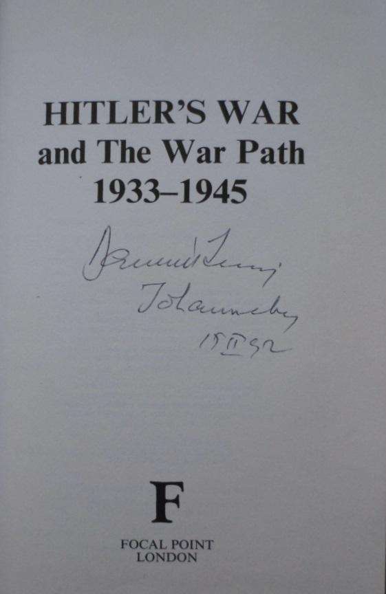 Hitler's War - David Irving. SIGNED by author.