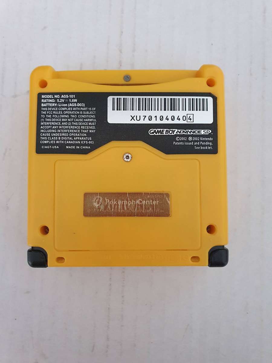 Nintendo Game Boy Advance SP Pikachu Handheld System - AGS-101 + Charger