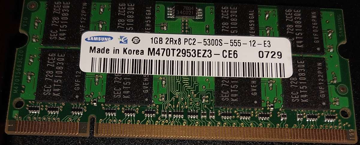 Used Samsung PC2 (DDR2) 5300/667 MHz, 1 GB SO-DIMM memory module