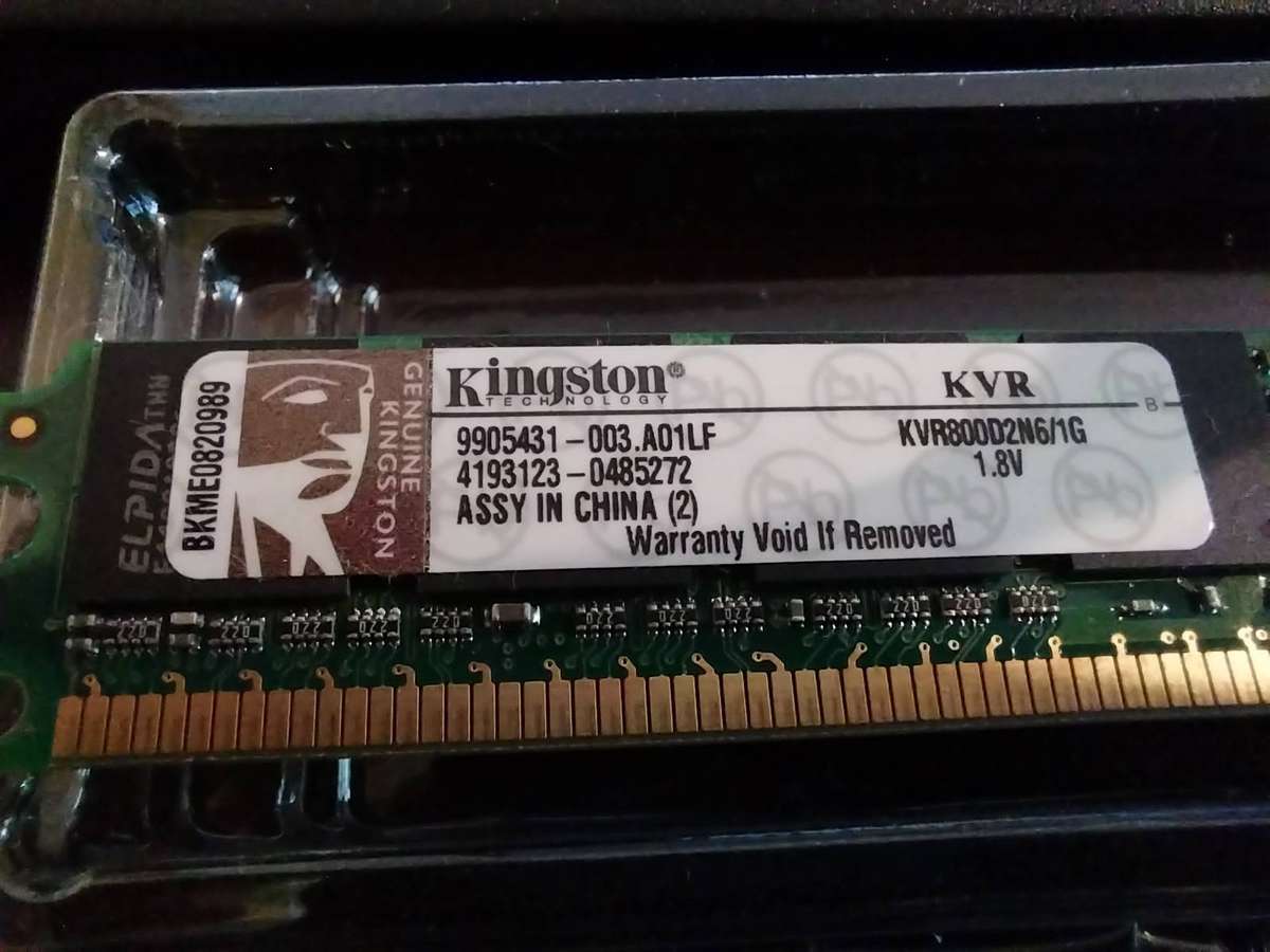 Used Kingston PC2 (DDR2) 6400/800 MHz CL6 1 GB DIMM memory module