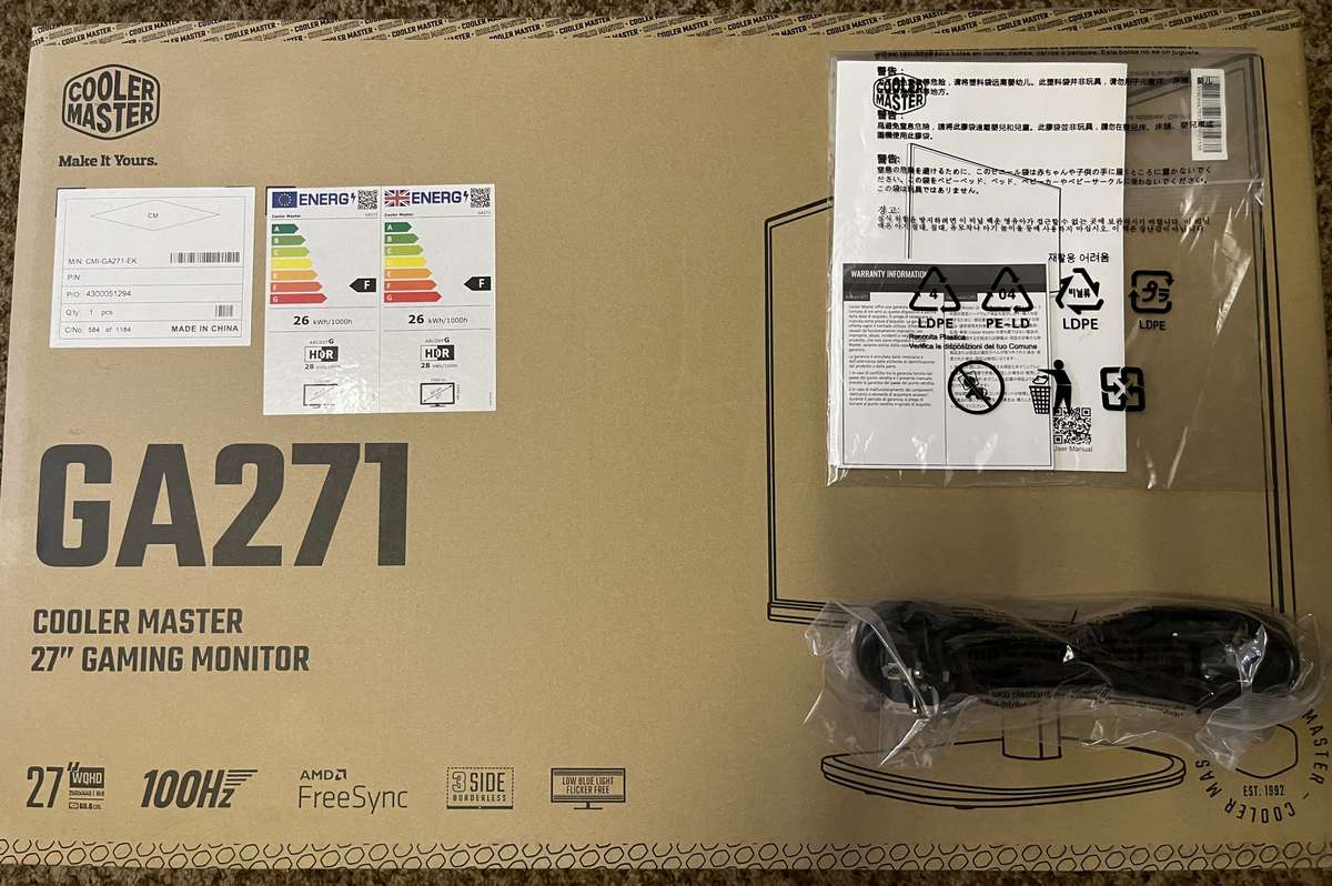 Cooler Master 27" WQHD Gaming Monitor (2560x1440)