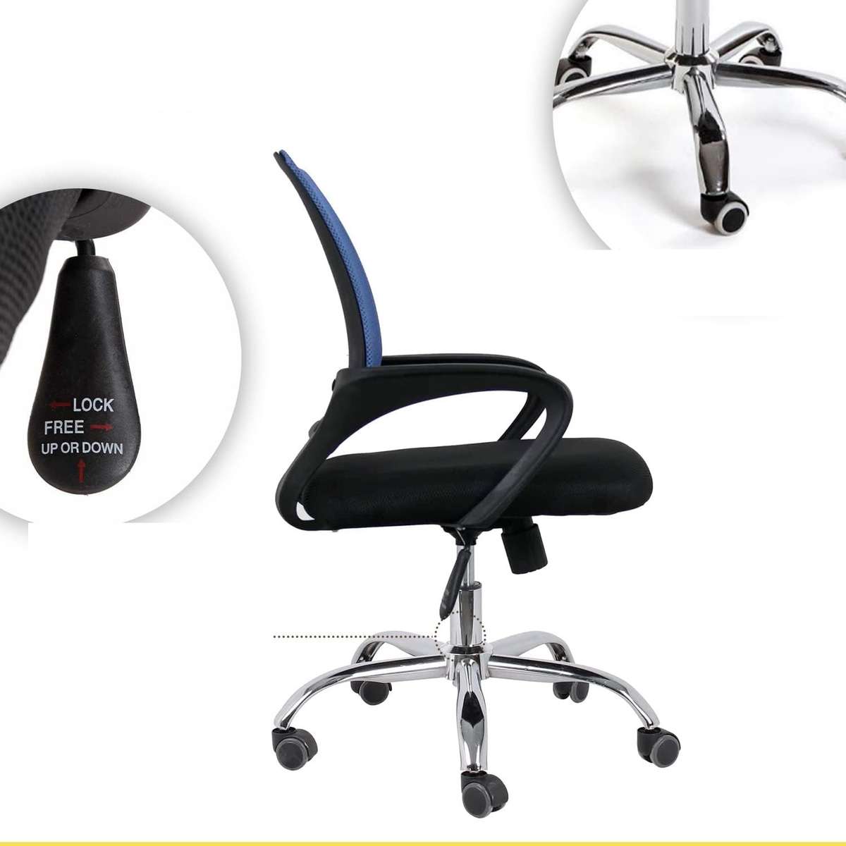 Boss Office Chair Ergonomic Computer Chair Home Armchair Task Study Typist Chair Blue Black