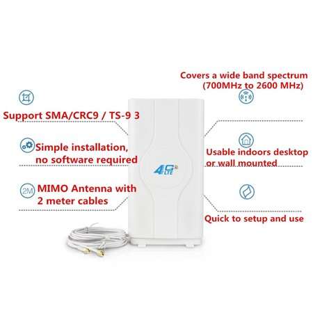 Indoor High-Gain Blazing Fast 3G 4G 88dBi LTE Antenna 700MHz-2600MHz