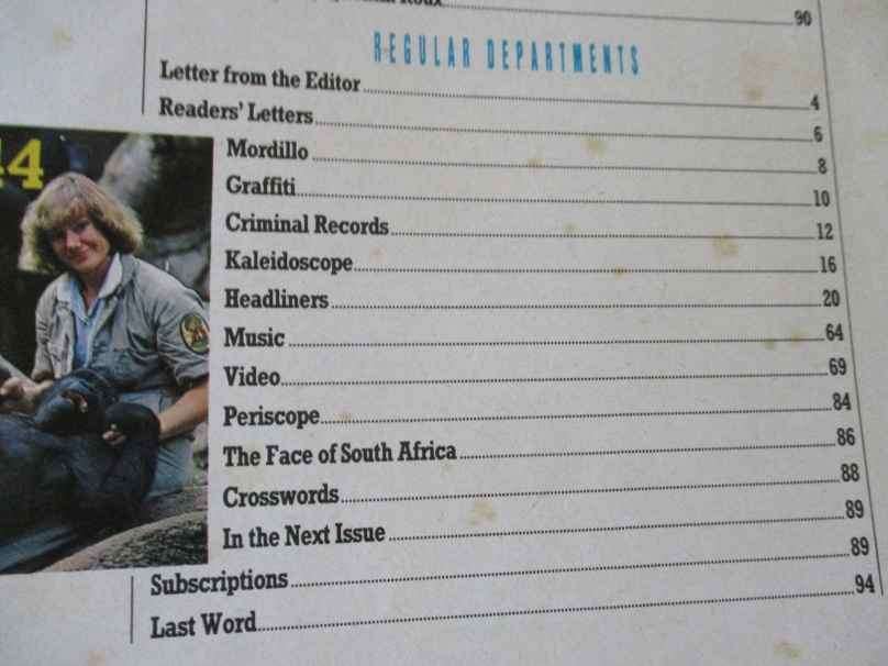 SCOPE MAGAZINE 31 JULY 1987 ( SIAN ADEY-JONES, ANNELINE KRIEL, WILD COAST SUN )