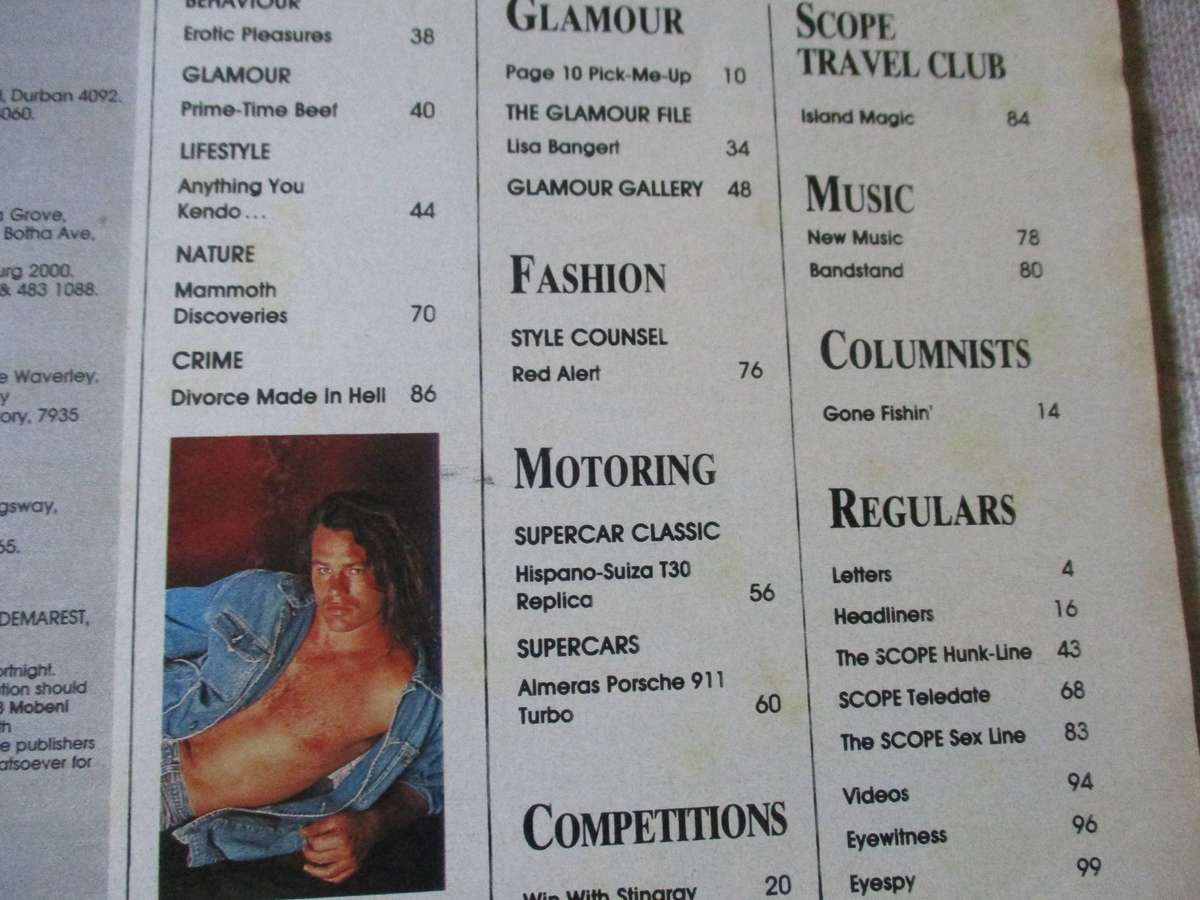 SCOPE MAGAZINE 7 FEBRUARY 1992 ( SCOPE HUNK RICHARD TYSON, KENDO SA, MAMMOTHS )