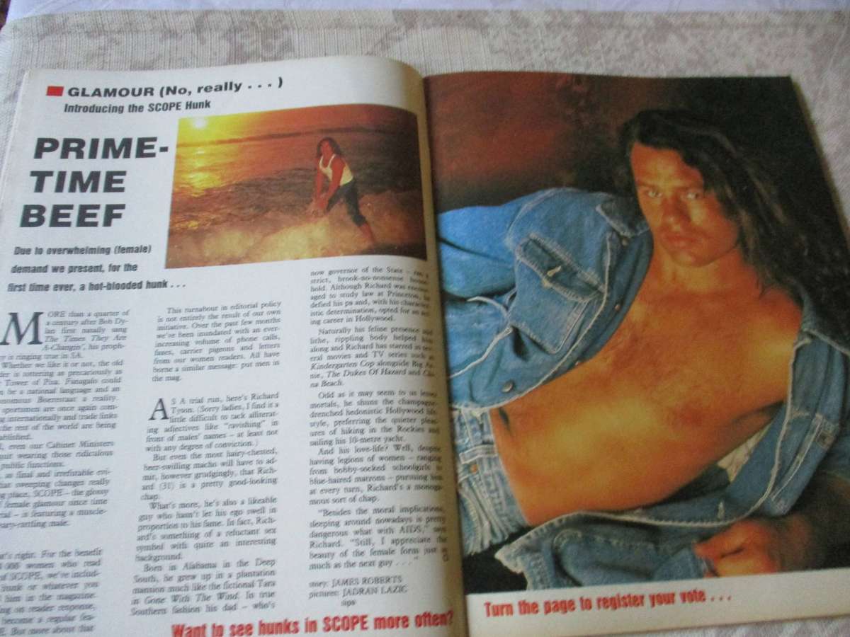 SCOPE MAGAZINE 7 FEBRUARY 1992 ( SCOPE HUNK RICHARD TYSON, KENDO SA, MAMMOTHS )