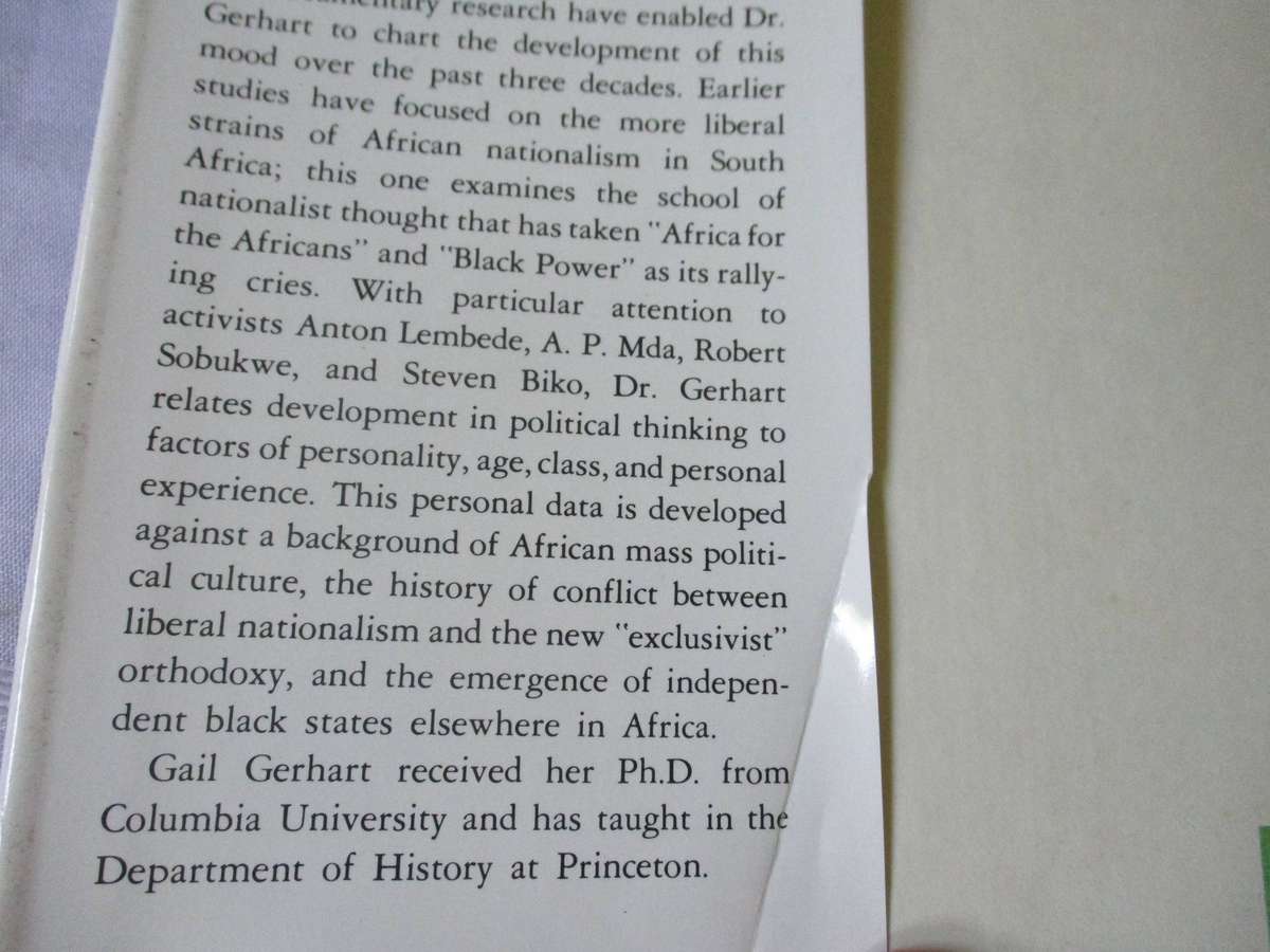 BLACK POWER IN SOUTH AFRICA - THE EVOLUTION OF AN IDEOLOGY - GAIL M GERHART