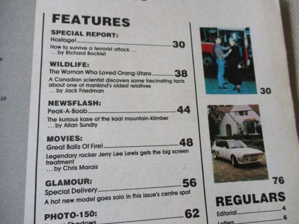 SCOPE MAGAZINE 6 OCTOBER 1989 ( KEVIN CARTER SA PHOTOGRAPHER,