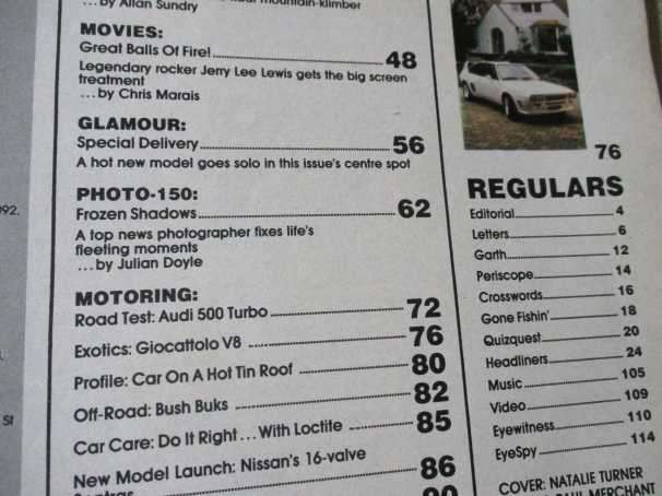 SCOPE MAGAZINE 6 OCTOBER 1989 ( KEVIN CARTER SA PHOTOGRAPHER,