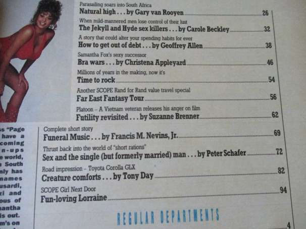 SCOPE MAGAZINE 10 APRIL 1987 ( MARIA WHITTAKER, LORRAINE MACKENZIE , PLATOON MOVIE )