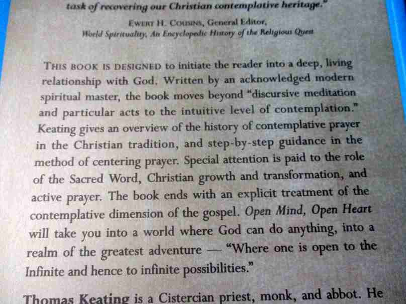 OPEN MIND OPEN HEART - THE CONTEMPLATIVE DIMENSION OF THE GOSPEL - THOMAS KEATING